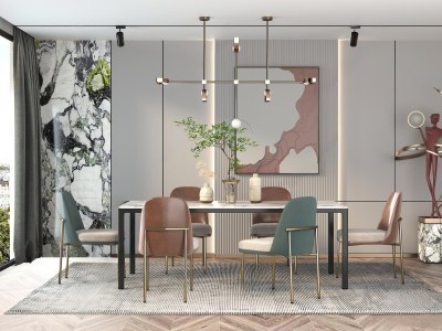 现代餐厅3D模型下载